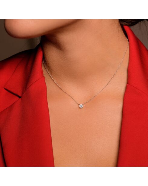 Collier Solitaire Délicat Diamant 0.5 ct or jaune