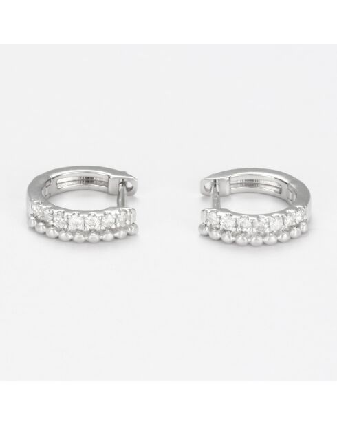 Boucles d'oreilles Procida Diamant 0.129 ct or blanc