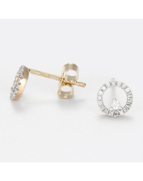 Boucles d'oreilles Ischia Diamant 0.146 ct or jaune