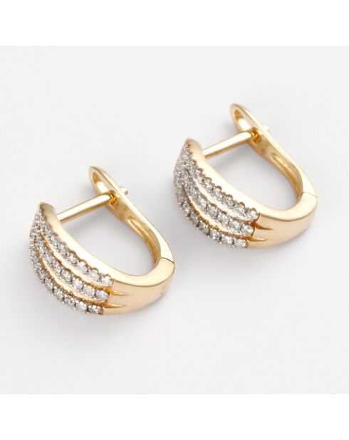 Boucles d'oreilles Éclat de Lune Diamant 0.297 ct or jaune
