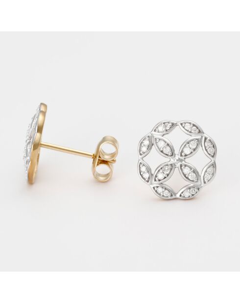 Boucles d'oreilles Rosée Matinale Diamant 0.2 ct or jaune