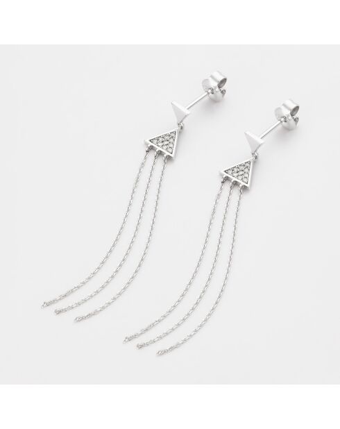 Boucles d'oreilles Harmonie Étoilée Diamant 0.11 ct  or blanc