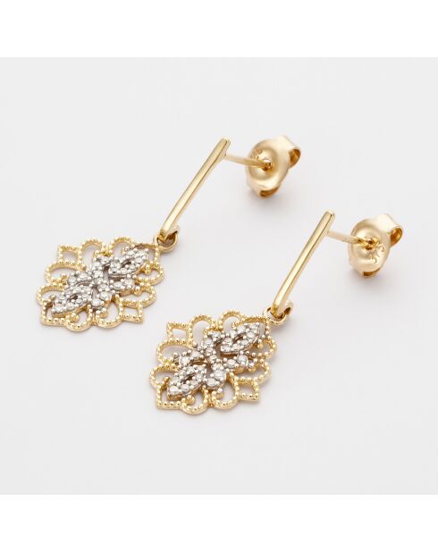 Reflet d'Amour oorbellen 0.233 ct geelgouden diamant
