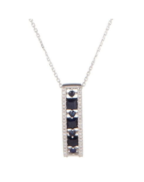 Anhänger Surat Diamond 0,05 Karat und Saphir 0,83 Karat Weißgold
