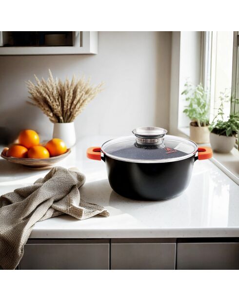 Faitout anti-adhésif céramique Greblon CK2 induction noir - D.24 cm