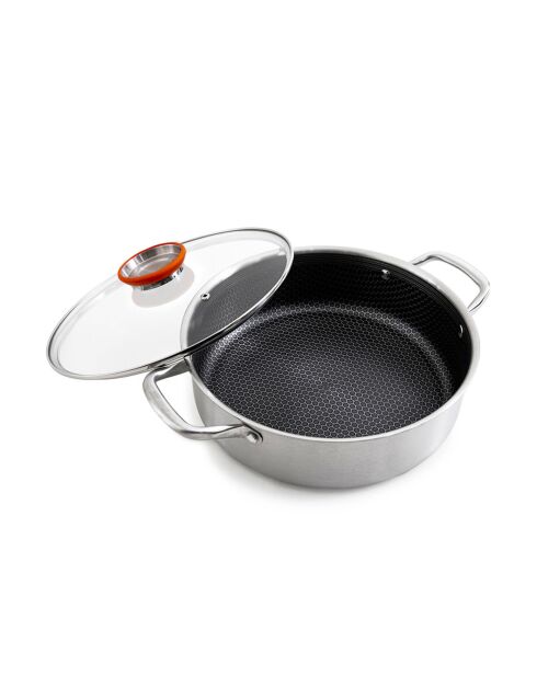 Sautoir triplex avec couvercle Blackcube argenté - 2.5 L