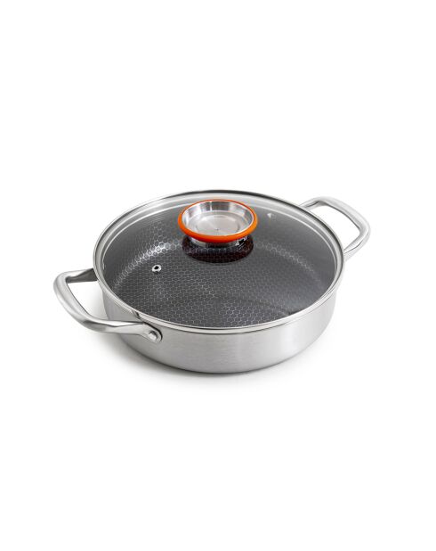 Sautoir triplex avec couvercle Blackcube argenté - 2.5 L