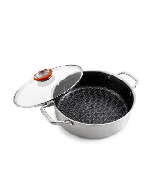 Sautoir triplex avec couvercle Blackcube argenté - 4.8 L