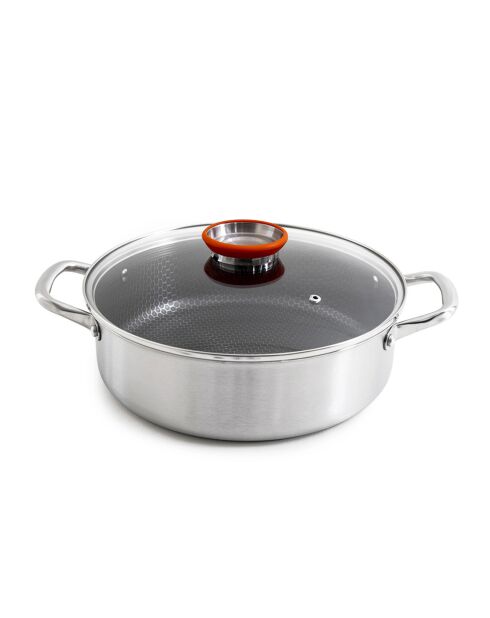 Sautoir triplex avec couvercle Blackcube argenté - 4.8 L