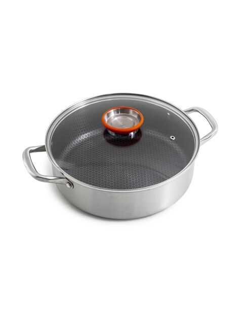 Sautoir triplex avec couvercle Blackcube argenté - 4.8 L