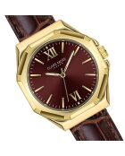 Montre Femme Burgundy en Cuir marron