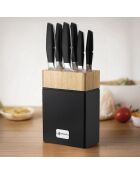 Bloc 6 pièces couteaux Nova noir - 28.5x10.5x34.5 cm
