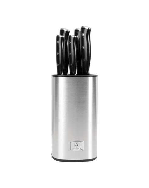 Bloc + 5 Couteaux Gleam noir - 19x15.2x37 cm