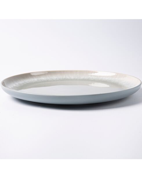 Juego de vajilla Iris Reactive de gres, 12 piezas, azul/gris