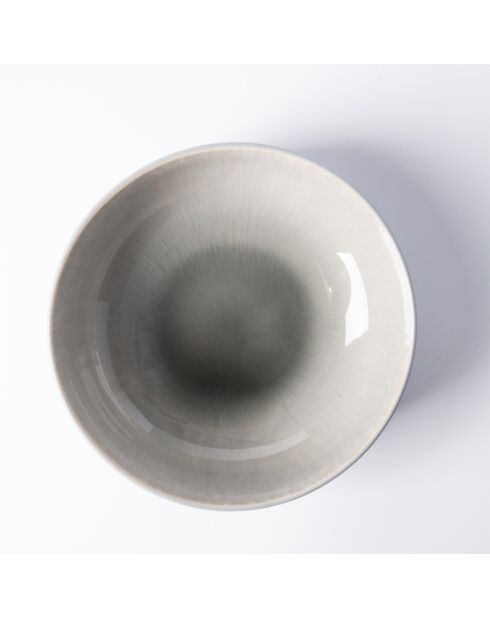 6 Bols en Grès Réactif Iris bleu/gris - D.16 cm