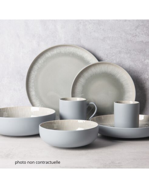 6 Bols en Grès Réactif Iris bleu/gris - D.16 cm