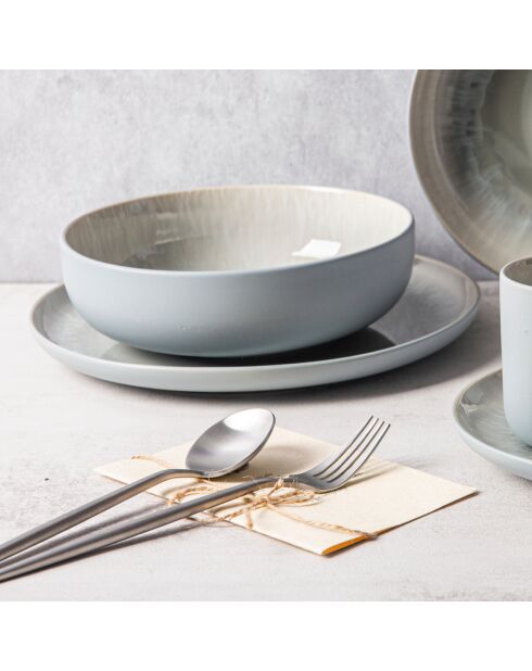 Saladier en Grès Réactif Iris bleu/gris - D.21.5 cm