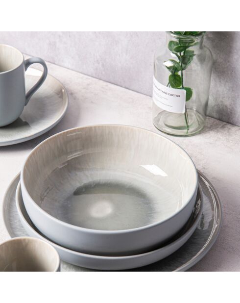 Saladier en Grès Réactif Iris bleu/gris - D.21.5 cm