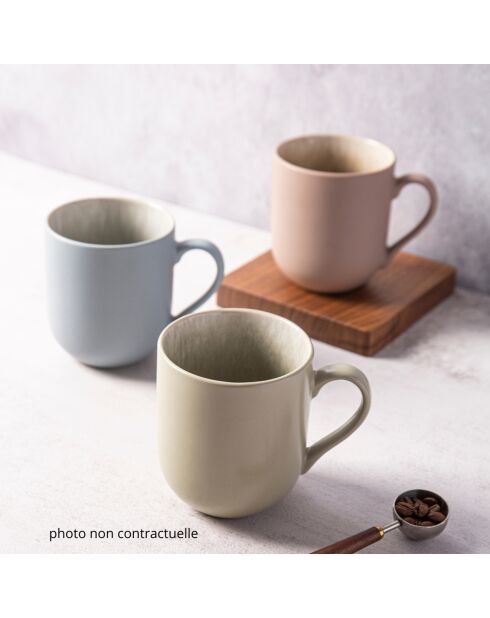 2 Mugs en Grès Réactif Iris bleu/gris - 440 ml