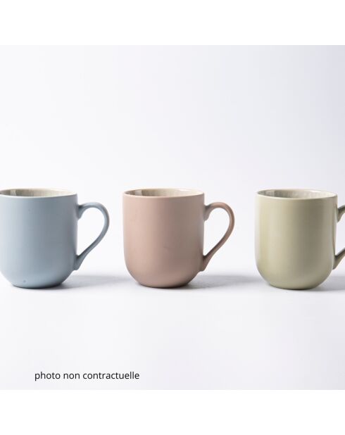 2 Mugs en Grès Réactif Iris bleu/gris - 440 ml