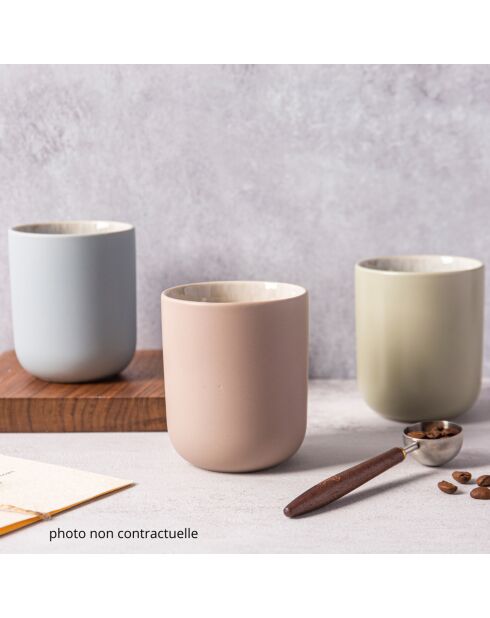 4 Tasses en Grès Réactif Iris bleu/gris - 290 ml