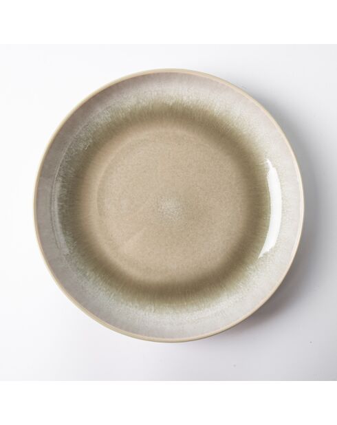 6 platos hondos de gres reactivo Green Iris, 22 cm de diámetro