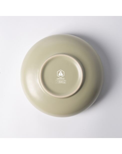 6 Bols en Grès Réactif Iris verts - D.16 cm