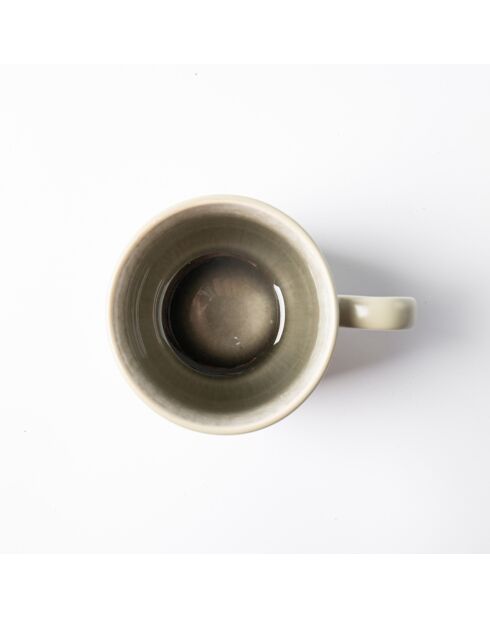 2 Mugs en Grès Réactif Iris verts - 440 ml