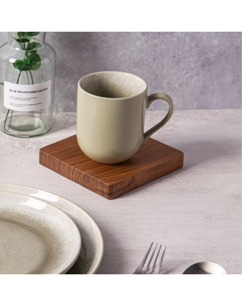 2 Mugs en Grès Réactif Iris verts - 440 ml