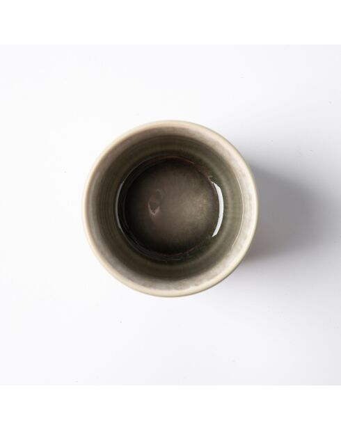 4 Tasses en Grès Réactif Iris vertes - 290 ml