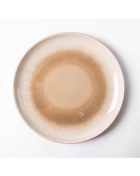 Juego de vajilla de gres reactivo Iris taupe, 12 piezas