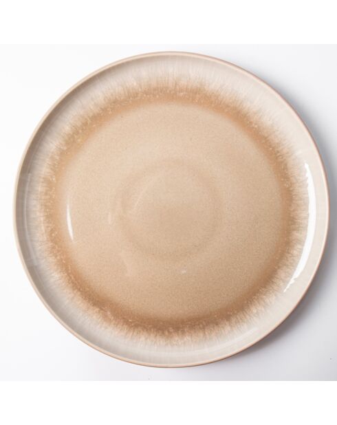 Juego de vajilla de gres reactivo Iris taupe, 12 piezas