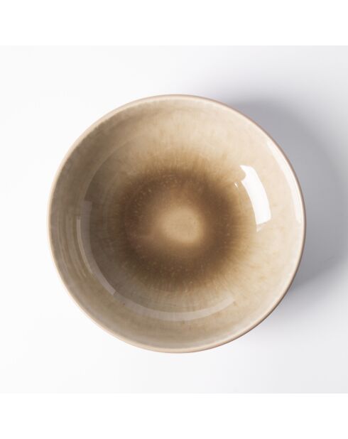 6 Bols en Grès Réactif Iris taupe - D.16 cm