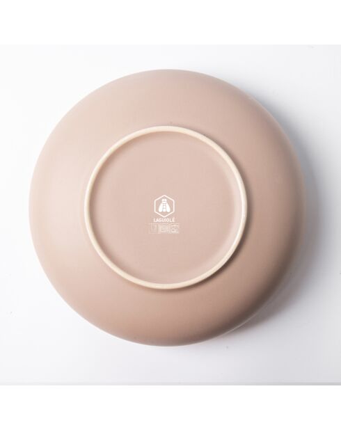 Insalatiera in gres reattivo Iris taupe - D.21,5 cm