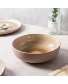 Saladier en Grès Réactif Iris taupe - D.21.5 cm