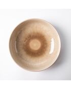 Saladier en Grès Réactif Iris taupe - D.21.5 cm