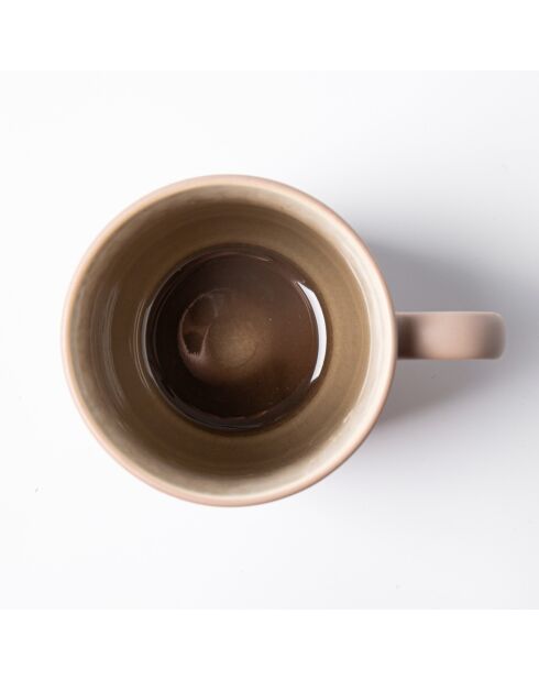 2 Mugs en Grès Réactif Iris taupe - 440 ml