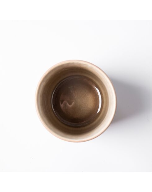 4 Tasses en Grès Réactif Iris taupe - 290 ml