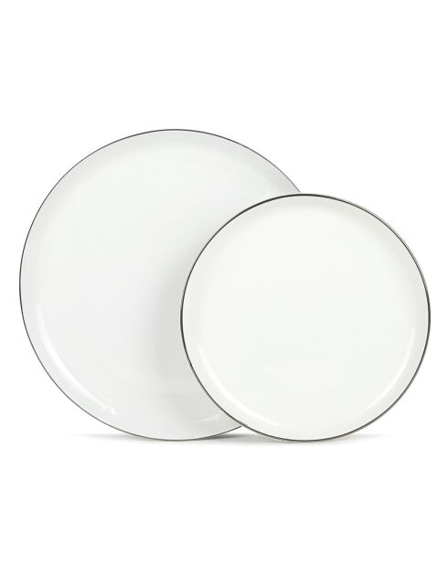Set de vajilla de porcelana Selene Silver, 12 piezas