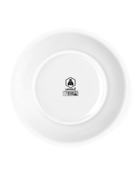 6 platos de sopa de porcelana Selene plateados - D.20 cm