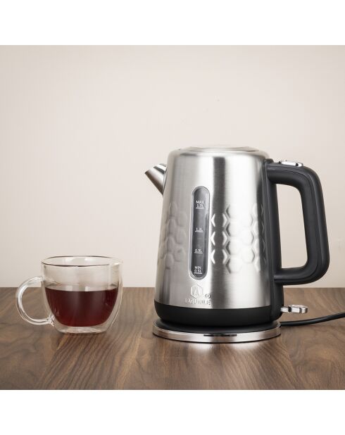 Bollitore elettrico in acciaio inossidabile nero/argento - 1,7 L