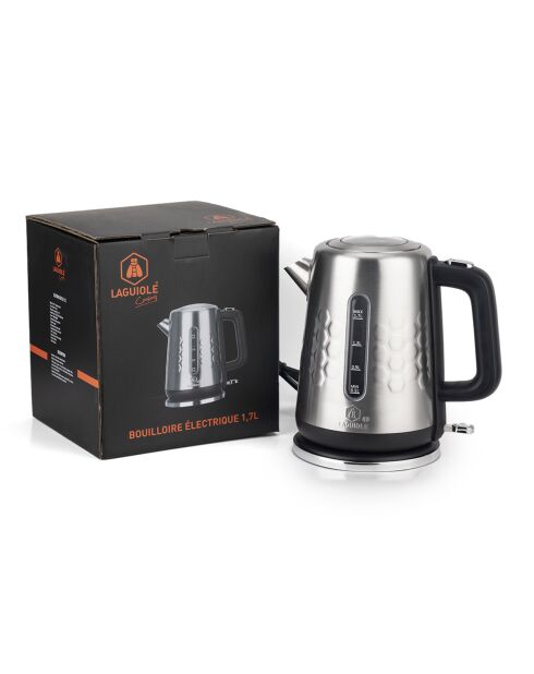 Bollitore elettrico in acciaio inossidabile nero/argento - 1,7 L