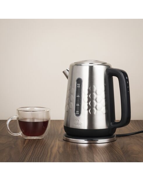 Bollitore elettrico programmabile in acciaio inossidabile nero/argento - 1,7 L