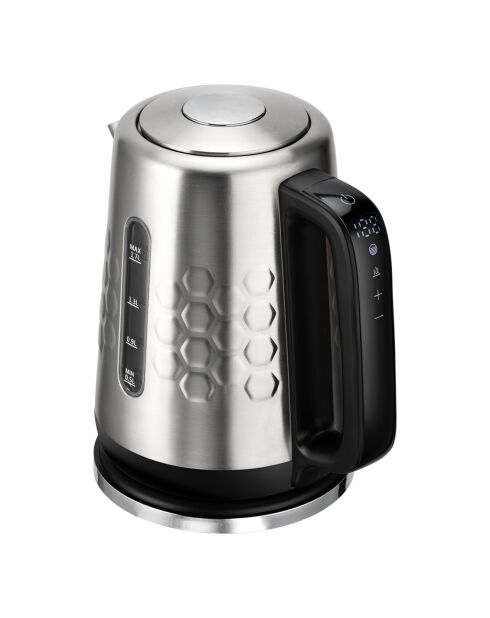 Bollitore elettrico programmabile in acciaio inossidabile nero/argento - 1,7 L