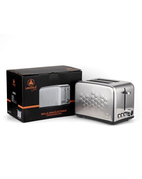 Grille-pain électrique inox 2 fentes noir/argenté - 31x19x21.3