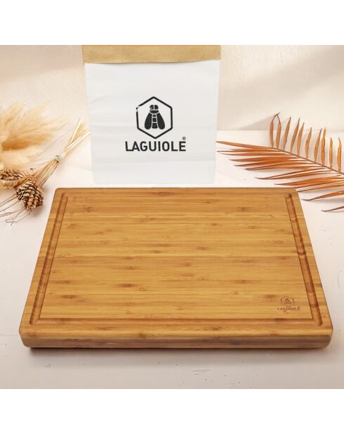 Planche à découper en bambou marron foncé - 40x30x3cm