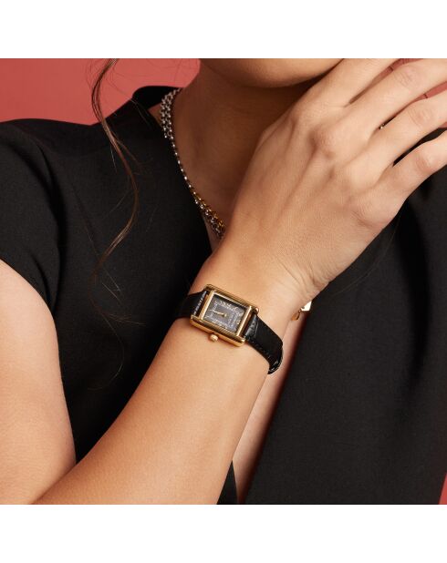 Montre Femme Mimosa en Cuir noire