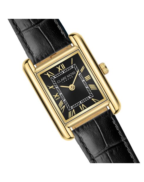 Montre Femme Mimosa en Cuir noire
