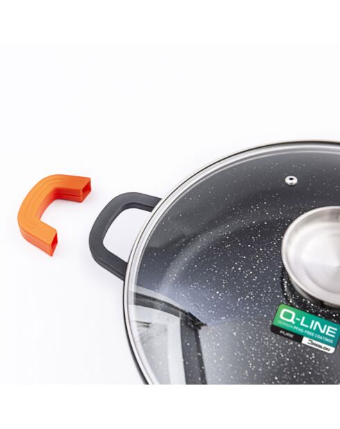 Faitout anti-adhésif céramique Greblon CK2 induction noir - D.36 cm