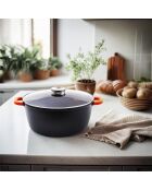 Pentola antiaderente in ceramica a induzione nera Greblon CK2 - D.36 cm